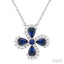 Pear Shape Floral Gemstone & Diamond Pendant
