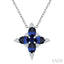 Oval Shape Floral Gemstone & Diamond Pendant