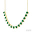 Pear Shape Gemstone & Diamond Tennis Necklace