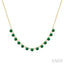Round Shape Gemstone & Diamond Tennis Necklace