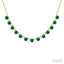 Round Shape Gemstone & Diamond Tennis Necklace