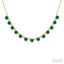 Round Shape Gemstone & Diamond Tennis Necklace