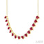 Pear Shape Gemstone & Diamond Tennis Necklace