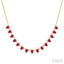 Pear Shape Gemstone & Diamond Tennis Necklace