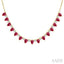 Pear Shape Gemstone & Diamond Tennis Necklace