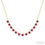 Round Shape Gemstone & Diamond Tennis Necklace