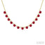 Round Shape Gemstone & Diamond Tennis Necklace