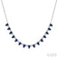 Pear Shape Gemstone & Diamond Tennis Necklace