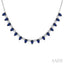 Pear Shape Gemstone & Diamond Tennis Necklace