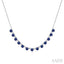 Round Shape Gemstone & Diamond Tennis Necklace