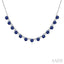 Round Shape Gemstone & Diamond Tennis Necklace