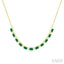 Emerald Shape Gemstone & Diamond Tennis Necklace