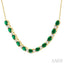 Oval Shape Gemstone & Diamond Tennis Necklace
