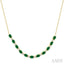 Oval Shape Gemstone & Diamond Tennis Necklace