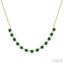 Round Shape Gemstone & Diamond Tennis Necklace