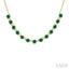 Round Shape Gemstone & Diamond Tennis Necklace