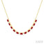 Emerald Shape Gemstone & Diamond Tennis Necklace