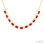 Emerald Shape Gemstone & Diamond Tennis Necklace