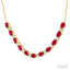 Oval Shape Gemstone & Diamond Tennis Necklace