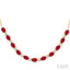 Oval Shape Gemstone & Diamond Tennis Necklace