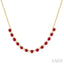 Round Shape Gemstone & Diamond Tennis Necklace