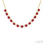 Round Shape Gemstone & Diamond Tennis Necklace
