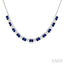 Emerald Shape Gemstone & Diamond Tennis Necklace