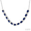 Oval Shape Gemstone & Diamond Tennis Necklace
