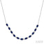 Oval Shape Gemstone & Diamond Tennis Necklace