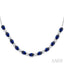 Oval Shape Gemstone & Diamond Tennis Necklace