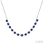 Round Shape Gemstone & Diamond Tennis Necklace