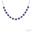 Round Shape Gemstone & Diamond Tennis Necklace