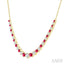 Round Shape Gemstone & Diamond Riviera Necklace
