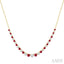 Round Shape Gemstone & Diamond Riviera Necklace