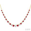 Round Shape Gemstone & Diamond Riviera Necklace