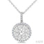 Round Shape Halo Lovebright Essential Diamond Pendant