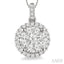 Round Shape Halo Lovebright Essential Diamond Pendant