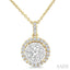 Round Shape Halo Lovebright Essential Diamond Pendant