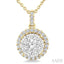 Round Shape Halo Lovebright Essential Diamond Pendant