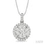 Round Shape Halo Lovebright Essential Diamond Pendant