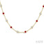 Gemstone & Diamond Station Necklace