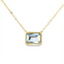Aquamarine Bezel Necklace