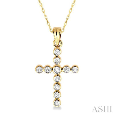 Cross Bezel Set Diamond Fashion Pendant