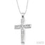 Channel Set Cross Diamond Fashion Pendant