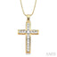 Channel Set Cross Diamond Fashion Pendant