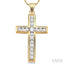 Channel Set Cross Diamond Fashion Pendant