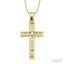 Channel Set Cross Diamond Fashion Pendant