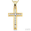 Channel Set Cross Diamond Fashion Pendant