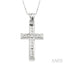 Channel Set Cross Diamond Fashion Pendant