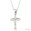 Channel Set Cross Diamond Fashion Pendant
